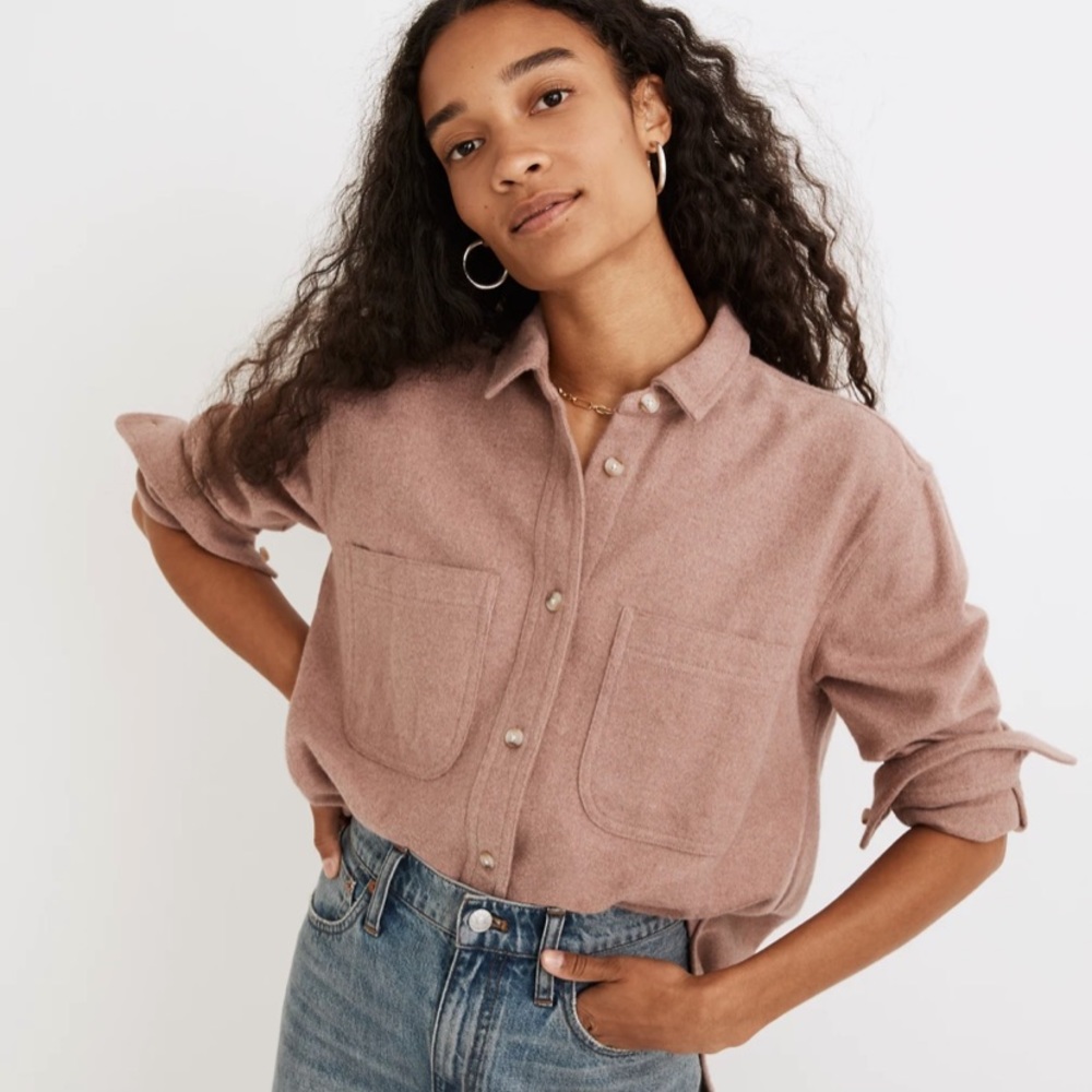 NWOT Madewell Flannel Oversized Ex-Boyfriend Swing Shirt